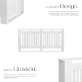 Miniatyrbild 3 av 11: tectake Elementskydd Vila, i lamelldesign, med hylla - 172,3 x 19 x 82 cm Vit