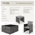 Miniatyrbild 6 av 11: tectake Matgrupp Malaga i konstrotting inkl regnskydd grå