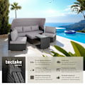 Miniatyrbild 2 av 11: tectake Loungegrupp - Konstrotting  San Marino Svart