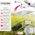 Miniatyrbild 2 av 10: tectake Campingbord i aluminium, hopfällbart 140 x 70 x 70cm grå