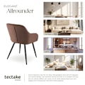 Miniatyrbild 7 av 10: tectake Stol Marilyn, sammet, vadderad -  per styck Svart