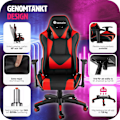 Miniatyrbild 7 av 11: tectake Premium Gamingstol Twink Röd