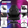 Miniatyrbild 7 av 10: tectake Kontorsstol Benny Svart