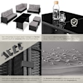 Miniatyrbild 5 av 11: tectake Loungeset Barletta i konstrotting Svart