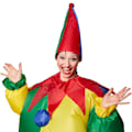 Miniatyrbild 5 av 9: tectake Uppblåsbar dräkt Clown multifärg