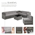 Miniatyrbild 3 av 11: tectake Loungeset Verona i konstrotting grå