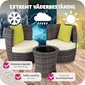 Miniatyrbild 8 av 10: tectake Loungeset i konstrotting Nice 2+1+1 grå