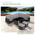 Miniatyrbild 4 av 11: tectake Loungeset Barletta i konstrotting Svart
