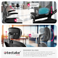 Miniatyrbild 7 av 11: tectake Skrivbordsstol Arges, ergonomisk med justerbart nackstöd Svart