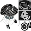Miniatyrbild 6 av 7: tectake Klotgrill 41,5 cm diameter, galvaniserad med hjul Svart