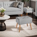 Miniatyrbild 11 av 11: tectake Sittpall med förvaring Ranya, kapacitet för 300kg Ljusgrå