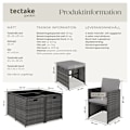 Miniatyrbild 6 av 11: tectake Matgrupp Bilbao i konstrotting 4+4+1 med skyddsöverdrag grå