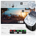 Miniatyrbild 7 av 8: tectake Ismaskin Arctic, 1,2 L, 2 isbitsstorlekar Svart