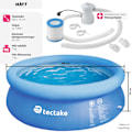 Miniatyrbild 6 av 10: tectake Pool rund med filterpump Ø 300 x 76 cm Blå