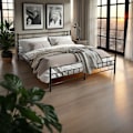 Miniatyrbild 1 av 6: tectake Sängram med ribbotten i modern design - 200 x 140 cm Svart