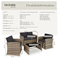 Miniatyrbild 6 av 9: tectake Loungeset Jesolo i konstrotting Mörkgrå