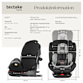 Miniatyrbild 6 av 11: tectake Roterbar bilbarnstol Linus, i-Size godkänd, ISOFIX Ljusgrå