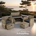 Miniatyrbild 8 av 11: tectake Loungegrupp i konstrotting Modena inkl. skyddsöverdrag Natur