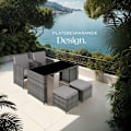 Miniatyrbild 8 av 11: tectake Loungegrupp i konstrotting Palermo grå