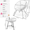Miniatyrbild 6 av 11: tectake 2-set Loungestol Santana med bord Vit