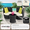 Miniatyrbild 7 av 10: tectake Loungeset i konstrotting Nice 2+1+1 Svart