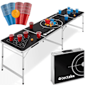 Miniatyrbild 1 av 8: tectake Beerpong-bord Brew Battle, hopfällbar och höjdjusterbar Svart