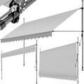 Miniatyrbild 1 av 11: tectake Spännmarkis och soltak med handvev, höjdjusterbar - 400 x 180 cm Ljusgrå
