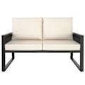 Miniatyrbild 6 av 11: Loungeset Captive i rep-design - Set 2 (1 x soffa / 1 x bord) Grafitgrå