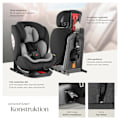 Miniatyrbild 3 av 11: tectake Roterbar bilbarnstol Linus, i-Size godkänd, ISOFIX Ljusgrå