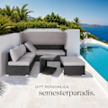 Miniatyrbild 5 av 11: tectake Loungegrupp - Konstrotting  San Marino Svart