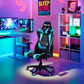 Miniatyrbild 9 av 10: tectake Premium Gamingstol Twink Azurblå