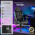 Miniatyrbild 2 av 11: tectake Gamingstol Tartaros, LED, massagefunktion Svart