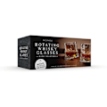 Miniatyrbilde 6 av 6: Roterende whiskyglass med underlag - To sett drikkeglass