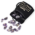 Miniatyrbilde 2 av 5: Rune Krystall Steiner Gravert Eldre Futhark Alfabet Bokstaver Polert Helbredende Onyx
