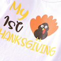 Miniatyrbillede 4 af 5: Europa, Amerika, Forår og Efterår Thanksgiving eksplosion trend fire-delt kalkun print langærmet skjorte gaze nederdel pige dragt white 6-12Months