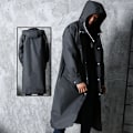 Miniatyrbillede 2 af 6: Sort Fashion Voksen Vandtæt Lang Regnfrakke Kvinder Mænd Regnfrakke Hætte Til Udendørs Vandreture Rejser Fiskeri Klatring Fortykket XL
