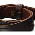 Miniatyrbillede 4 af 5: Mænds Læderarmbånd, Wrap Armbånd, Brun Ægte Læder, Blandet Læderstrimler