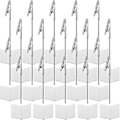 Miniatyrbillede 1 af 5: 20 stk. Plads Kortholder Terning Fotoclips Holder Med Alligator Clip Træ Base Memo Bord Antal Holder Kort Display Stande Til Kontor Menu Bryllup