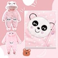 Miniatyrbilde 2 av 5: Minizone Baby Jumpsuit Vinterdress Snødrakt Gutter Jenter Bomull Avtakbar Hetteskjorte Lang Erme Dinosaur Kostyme Jumpsuits Gave 0-12 Måneder Pink 12M