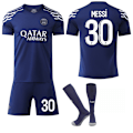 Miniatyrbillede 1 af 2: Gos- 24-25 Safirblå Fodbolddragt Paris Tre Udebane 30 MESSI 30 MESSI S