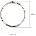Miniatyrbillede 2 af 5: 15 stk. 1,8 tommer diameter bog løse blad binderinge nøglering ringe, sølv indekskort ringe