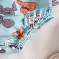 Miniatyrbilde 5 av 5: - Baby Jumpsuit for Newborn, Pleated Dress with Flutter Sleeves, Printed Romper with Hat, Casual Daily Clothes 3-24 Months 24 month