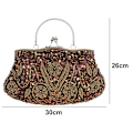 Miniatyrbillede 2 af 5: Perlebroderet sequin-design blomstermiddagstaske, clutch taske