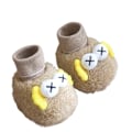 Miniatyrbillede 1 af 5: Babysko-sokker til vinteren - blødt stof, tyk fløjl, varme gulvsokker albaricoque 2 Tamaño grande 10-12cm