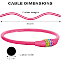 Miniatyrbillede 2 af 8: Cykellås, 4-cifret kode cykellås, 65 cm bærbar tyverisikret cykelkode lås, nulstillelige kombinationer 4 cifre koder lås (Pink) Pink