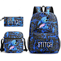 Pikkukuva 1 / 5: Lilo ja Stitch -reppu miehille ja naisille, suuri kapasiteetti, koululaukku, kevyt kannettava tietokoneen reppu, matkareppu, 3 osaa color8