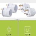 Miniatyrbillede 3 af 5: 2x Rejseadapter Adapterstik Til England - Rejsestik Strøm Eu To Uk-stik - Rejsestik Hvid