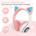 Miniatyrbilde 3 av 5: Bluetooth-hodetelefoner for barn, LED Light Up Cat Ears