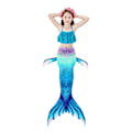Miniatyrbillede 2 af 5: 3-delt sæt piger havfrue hale bikini badetøj sæt STYLE 1 STYLE 1 120cm