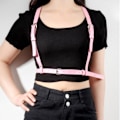 Miniatyrbild 1 av 8: Faux Läder Selar Remmar Bälten Kvinnor Underkläder Kropps Bondage Bur Skulpterande Sele Pink
